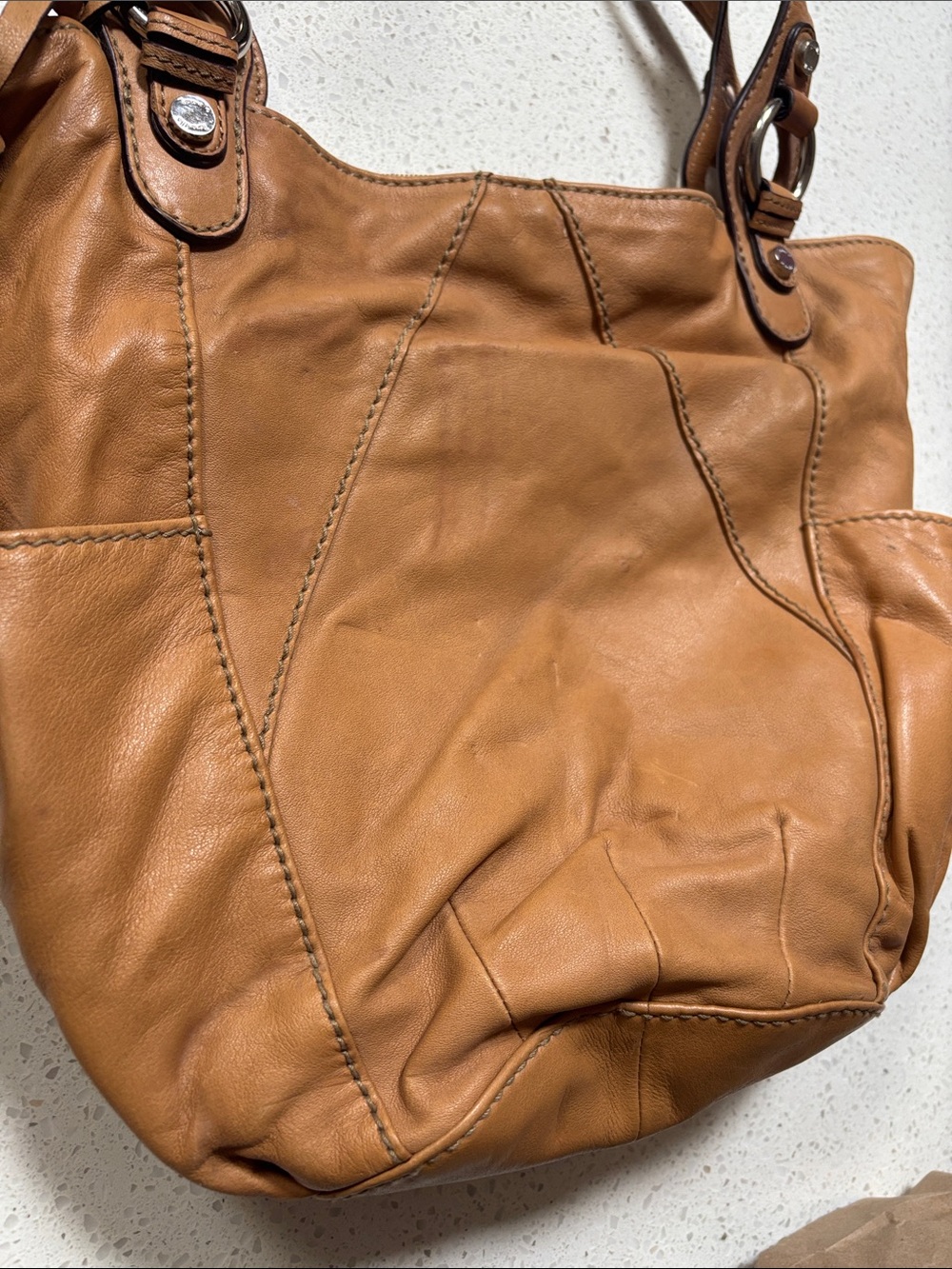 Tignanello Tan Leather Shoulder Tote bag - Picture 14 of 15